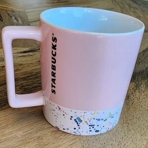 Starbucks 2017 White Love Pink Confetti Speckled Coffee Mug 12 oz